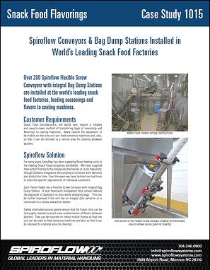 flexible screw conveyors snack food flavoring